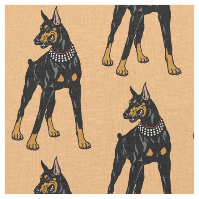 Dobermann oder Doberman Pinscher dog Stoff (Nahaufnahme)