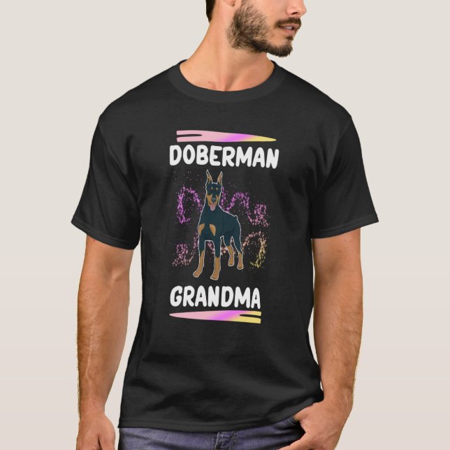 Dobermann-Oma-Hundebesitzerin Dobermann T-Shirt (Vorderseite)