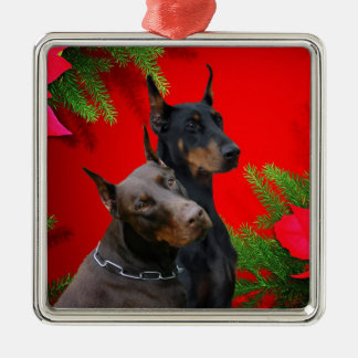 Dobermann-Paar-Verzierung Ornament Aus Metall
