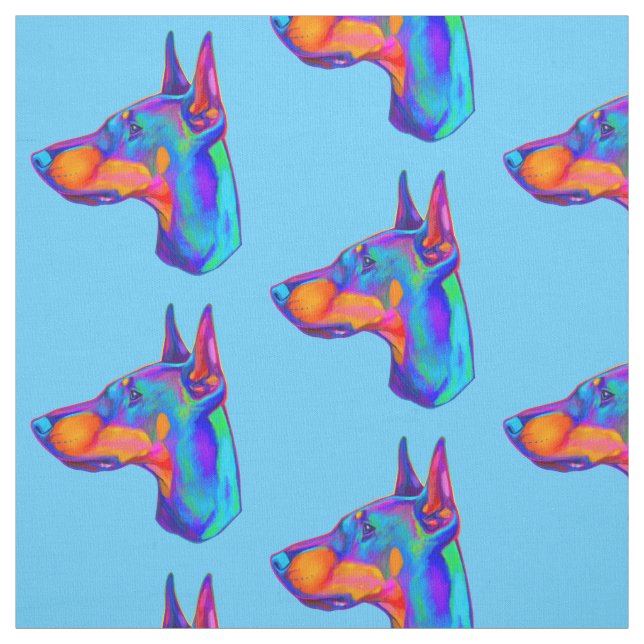 Dobermann Pincher in den Farben Stoff (Muster)