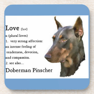 Dobermann Pinscher Art Liebe ist... Getränkeuntersetzer
