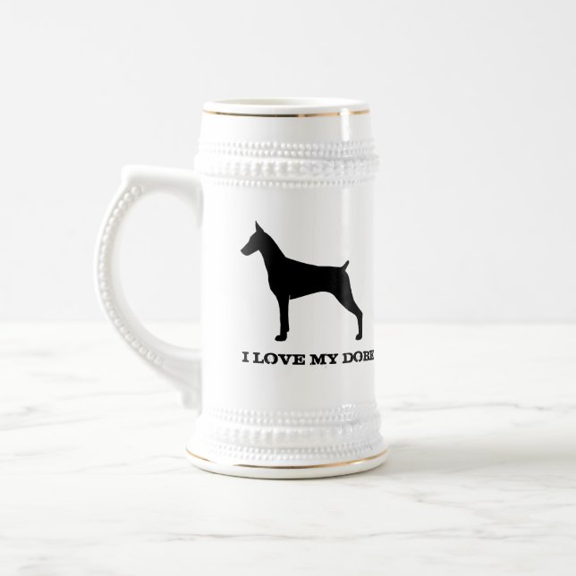 Dobermann Pinscher Bierglas (Links)