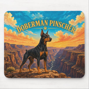 Dobermann Pinscher, Black Canyon Vintage-Wasserfar Mousepad