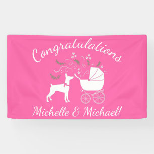 Dobermann Pinscher Dog Babydusche Welpe Dobermann Banner