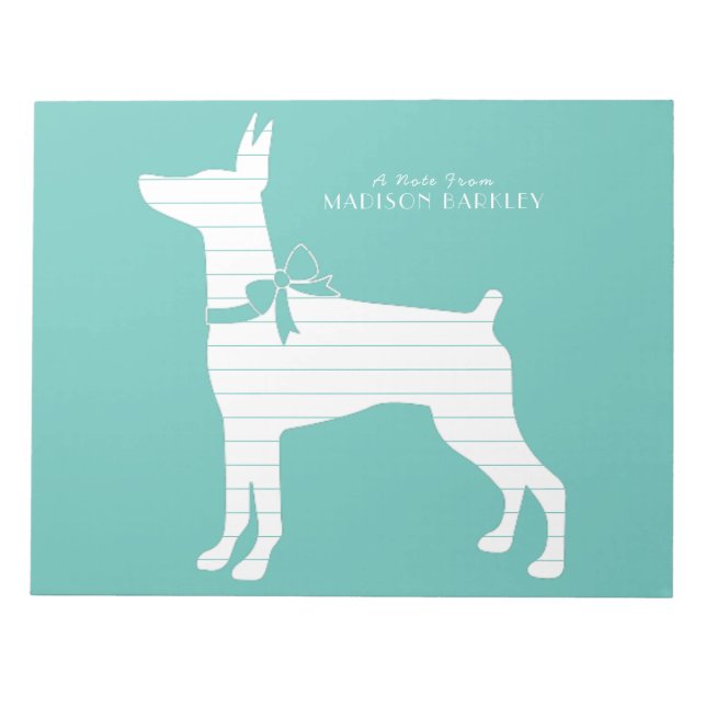 Dobermann Pinscher Dog Welpe Dobermann Notizblock (Vorderseite)