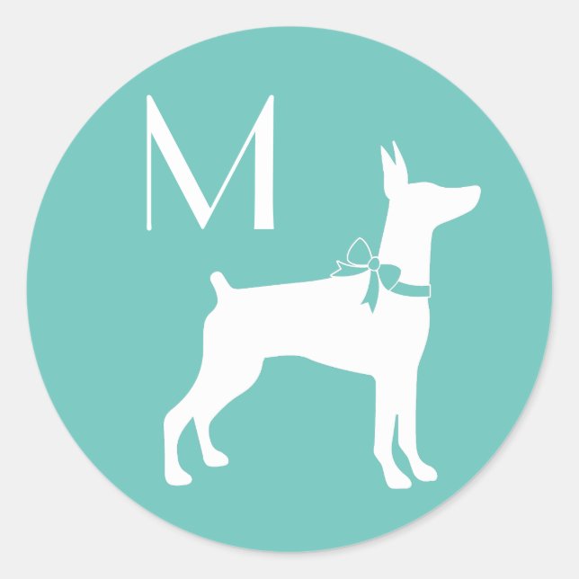 Dobermann Pinscher Dog Welpe Dobermann Runder Aufkleber (Vorderseite)