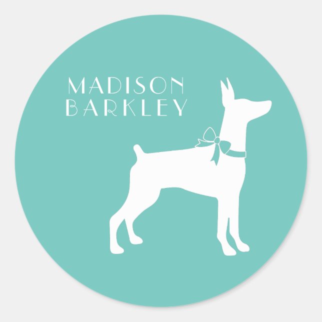 Dobermann Pinscher Dog Welpe Dobermann Runder Aufkleber (Vorderseite)