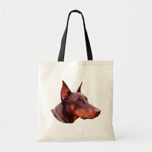 Dobermann Pinscher Gesicht Hund Foto Tote Bag Tragetasche