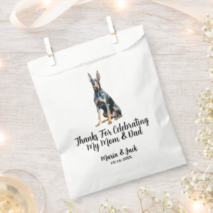 Dobermann Pinscher Hochzeitsgeschenk in voller Far Geschenktütchen