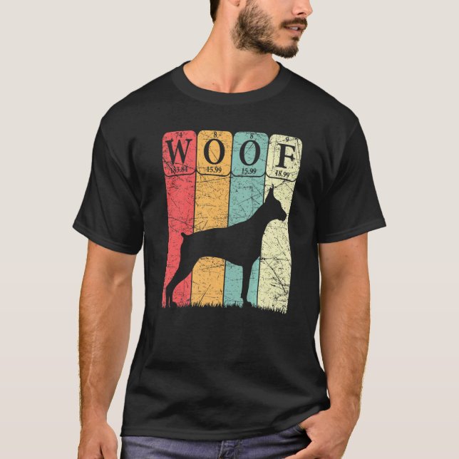 Dobermann Pinscher Hund Periodensystems Elemente H T-Shirt (Vorderseite)