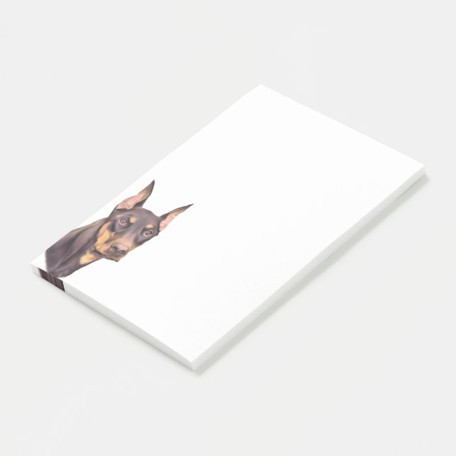 Dobermann Pinscher Hund Post-it Klebezettel (angewinkelt)