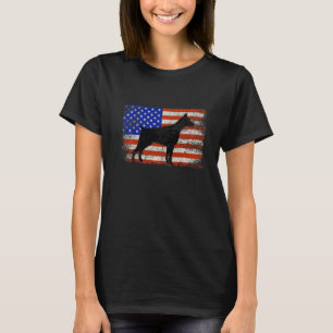 Dobermann Pinscher Hund Vintage Amerikanische USA- T-Shirt