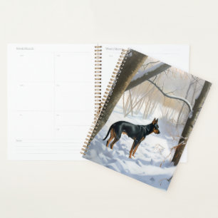 Dobermann Pinscher Lass es schneien Weihnachten Planer