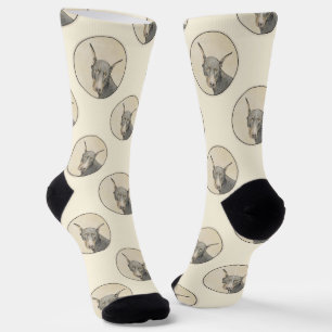 Dobermann Pinscher Malerei Dobermann Pinscher Gesc Socken