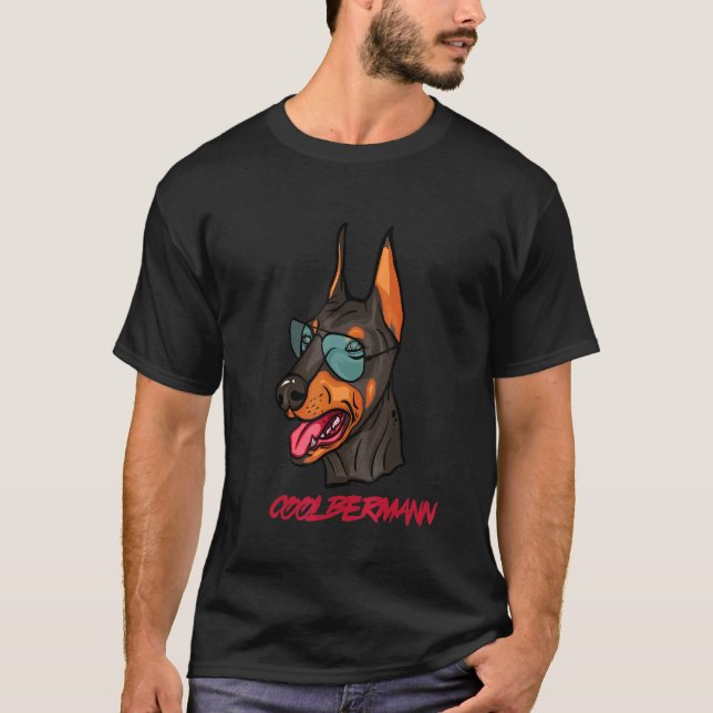 Dobermann Pinscher mit Brille Coolberman T-Shirt (Vorderseite)