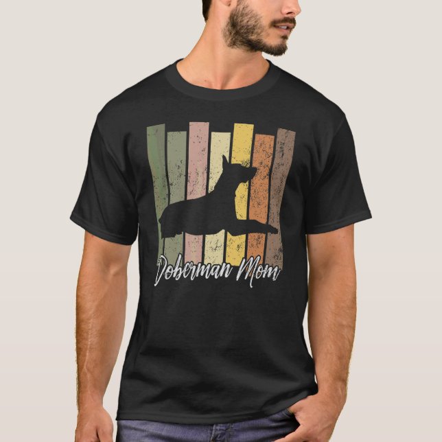 Dobermann Pinscher Mutter   Dobermann Pinscher Hun T-Shirt (Vorderseite)