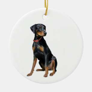 Dobermann Pinscher (natürlich) Keramikornament