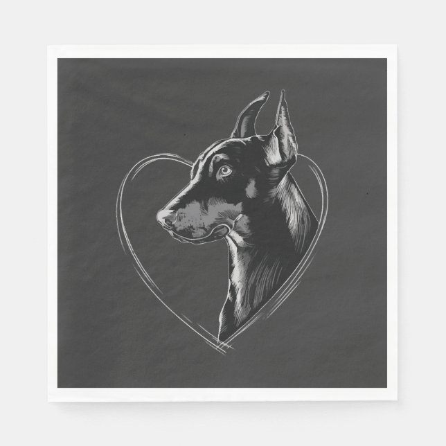 Dobermann Pinscher Serviette (Vorderseite)