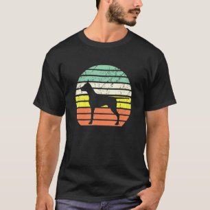 Dobermann Pinscher Silhouette Hund Vintage abgenut T-Shirt