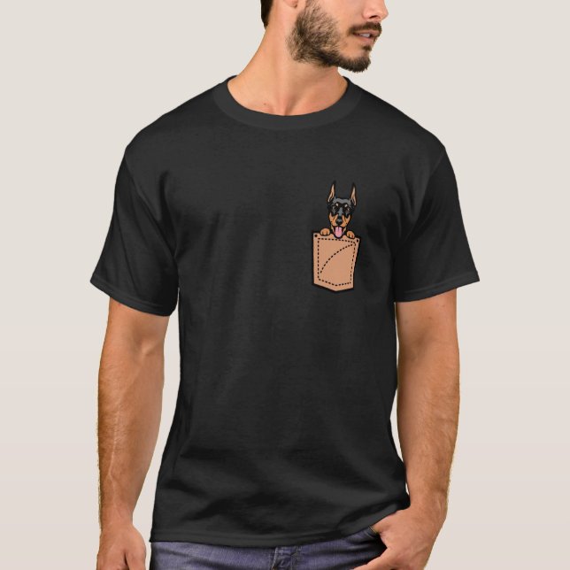 Dobermann Pinscher Taschenhund T-Shirt (Vorderseite)