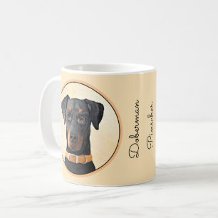Dobermann Pinscher Ungestutzt Malerei Original Kun Kaffeetasse