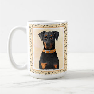 Dobermann Pinscher Ungestutzt Malerei Original Kun Kaffeetasse
