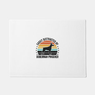 Dobermann Pinscher Vintage-Sonnenuntergang Grafik Fußmatte