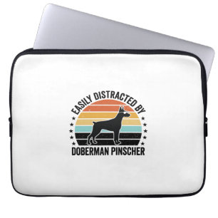 Dobermann Pinscher Vintage-Sonnenuntergang Grafik Laptopschutzhülle