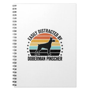 Dobermann Pinscher Vintage-Sonnenuntergang Grafik  Notizblock