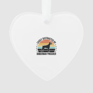Dobermann Pinscher Vintage-Sonnenuntergang Grafik Ornament