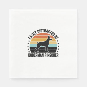 Dobermann Pinscher Vintage-Sonnenuntergang Grafik Serviette