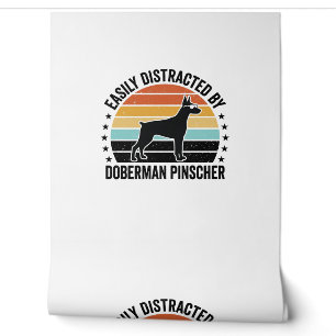 Dobermann Pinscher Vintage-Sonnenuntergang Grafik Tapete