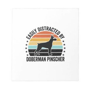 Dobermann Pinscher Vintage-Sonnenuntergangs-Grafik Notizblock