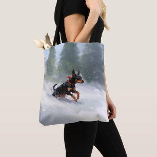 Dobermann Pinscher Weihnachten Schnee Winter