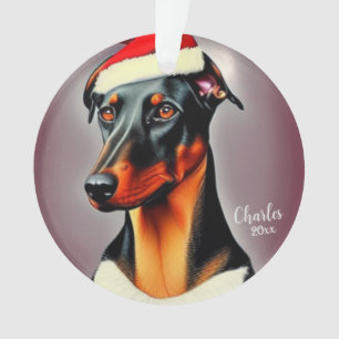 Dobermann Pinscher, Weihnachtsmann-Hund, Weihnacht Ornament