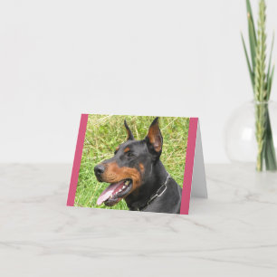 Dobermann Pinscher Welpen-Hund Leere Notizkarte Karte