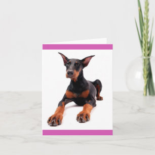 Dobermann Pinscher Welpen-Hund Leere Notizkarte Karte