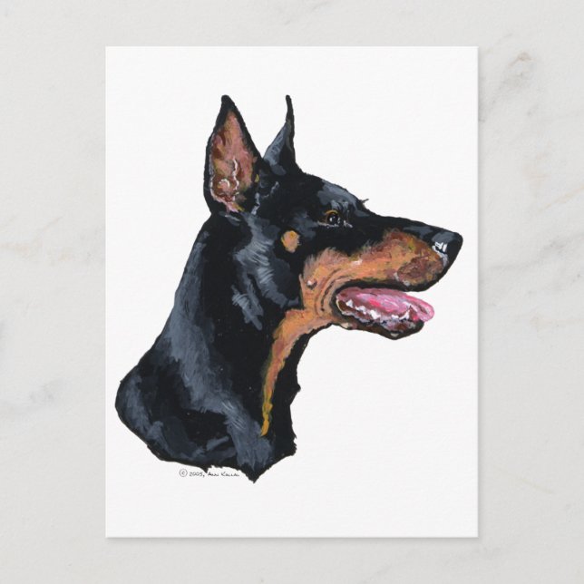 Dobermann Profil Postkarte (Vorderseite)