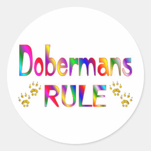 Dobermann-Regel Runder Aufkleber