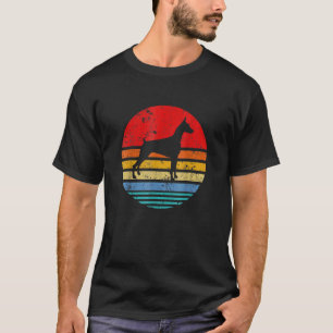 Dobermann Retro-Sonnenuntergang-Distressed-Mama-Pa T-Shirt