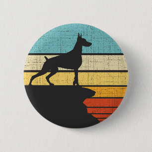 Dobermann Retro Vintage 60er 70er Hundebesitzer Button