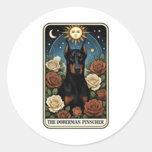 Dobermann Runder Aufkleber