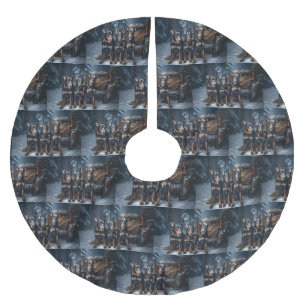 Dobermann Schneeschlitten Weihnachtsdekoration Polyester Weihnachtsbaumdecke