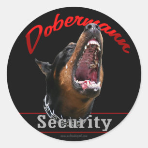 Dobermann Security Runder Aufkleber