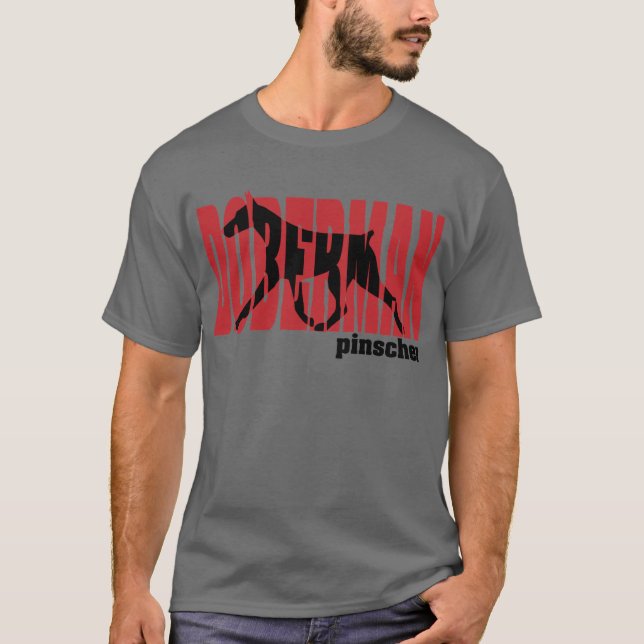 Dobermann-Silhouette, bewegend T-Shirt (Vorderseite)