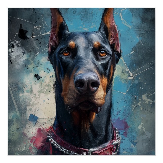 Dobermann – Stärke und Treue Poster (Vorderseite)