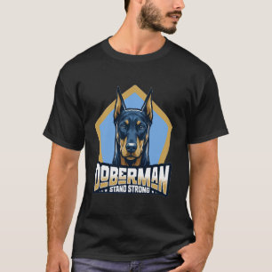 Dobermann Steh Stark Kühnes Hundedesign Langarm T-Shirt