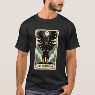 Dobermann Tarotkarte Okkultist Hund Halloween T-Shirt