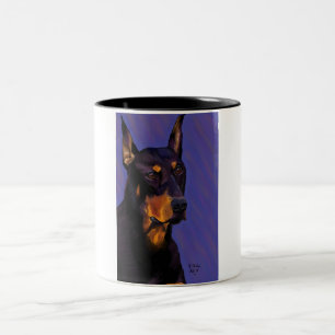 Dobermann-Tasse Zweifarbige Tasse