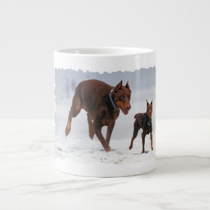 Dobermann und Minuten-Button - BLICK! Ein Mini Jumbo-Tasse